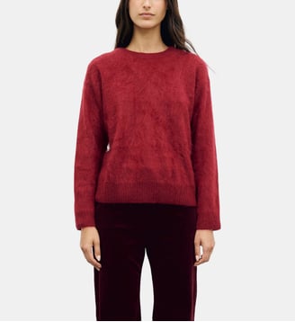 Pull à col rond en cachemire brossé - RIDA - Gerard Darel - Rouge baiser