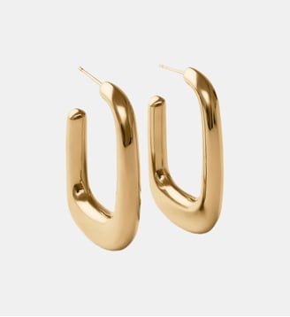 Petites créoles carrées plaquées or jaune 18 carats - Aristocrazy - Argenté