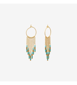 Boucles d'oreilles dorées petit modèle - FOLK - Caroline Najman - Bleu