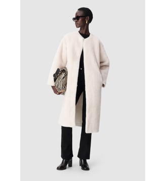 Manteau long esprit cocooning - Ikks - Écru