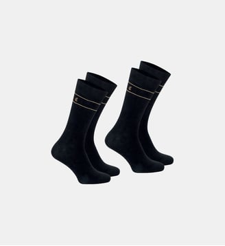 Chaussettes mi-hautes, lot de 2 paires,  FANTAISIE - Eminence - Noir et beige