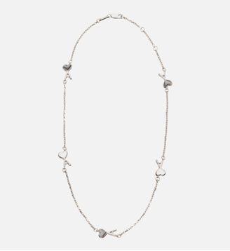 Collier unisexe en laiton Ami de Coeur martelé - AMI Paris - Argent, noir et blanc creme