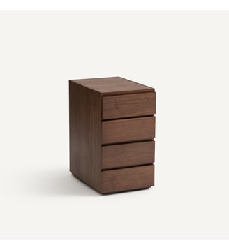 Caisson bureau 4 tiroirs plaqué noyer AM.PM