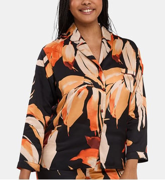 Chemisier Pure chic - Sans Complexe - Feuilles noir