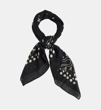foulard bandana en laine noir - Agnès b. - Noir