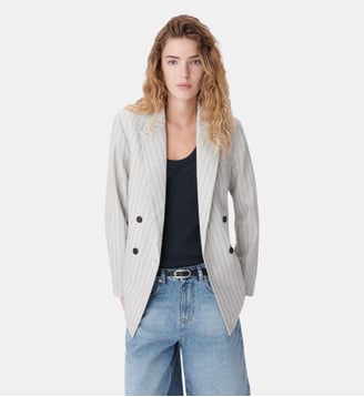 Veste de tailleur rayures tennis - Ikks - Beige