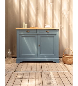 Buffet en bois bleu Gilbert N°1729- Produit chiné - Debongout - Bois clair