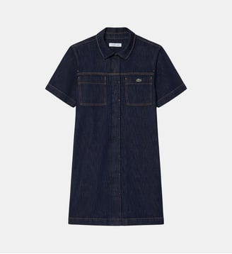 Robe manches courtes denim - Lacoste - Bleu