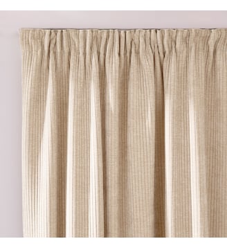 Rideau en velours côtelé, à galon fronceur et wave - La Redoute Interieurs - Beige