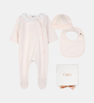 Ensemble pyjama, bonnet et bavoir - Chloe Kids - Églantine