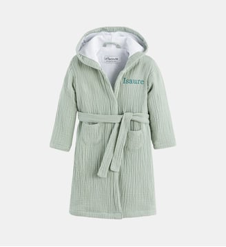 Peignoir enfant gaze de coton personnalisé - La Redoute Interieurs - Vert de gris