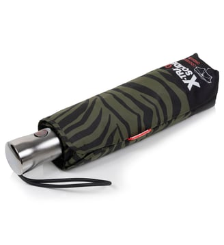 Parapluie xtra solide antiretournement, 28cm, déperlant, ouverture/fermeture automatique - Isotoner - Zèbre kaki
