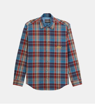 Chemise manches longues coton carreaux BLANCO BIARRITZ - Serge Blanco - Bleu
