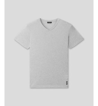 T-shirt col V Eyelet Edition - Ron Dorff - Gris