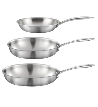 Gourmet - Lot de 3 poêles inox 20-24-28 cm Cuisinox