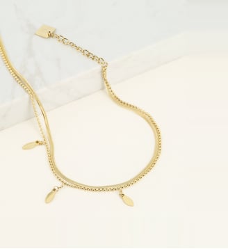 Chaîne de cheville Symi  en Acier doré - Zag Bijoux - Doré