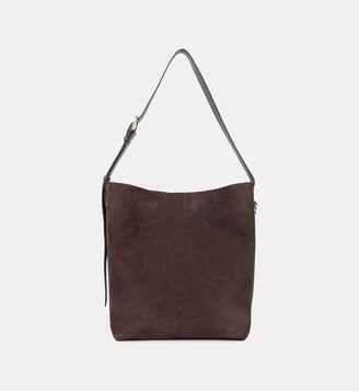 Grand sac seau Suède en cuir - Lancaster - Marron