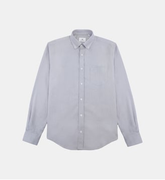 Chemise manches longues en coton avec poche poitrine - Serge Blanco - Gris
