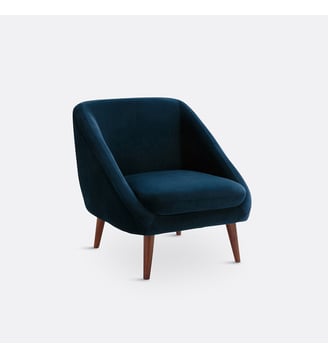 Fauteuil velours - La Redoute Interieurs - Bleu de prusse
