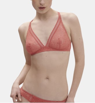 Soutien-gorge triangle Comète dentelle sans armatures - Simone Pérèle - Rose