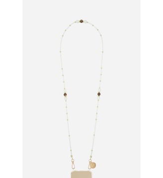 Chaîne de téléphone Iris perles beige - La Coque Française - Beige