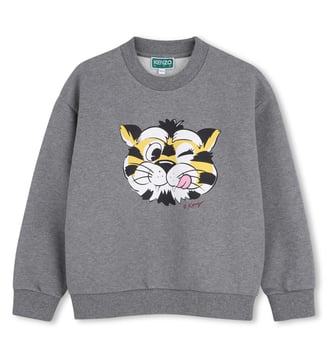 Sweat à manches longues - Kenzo Kids - Gris chine