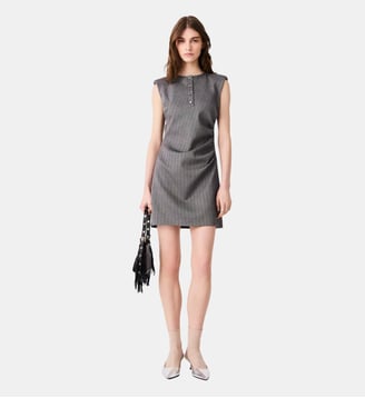 Robe tailleur courte strassée - Maje - Gris