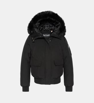 Blouson noir snorkel court à capuche - Schott - Noir