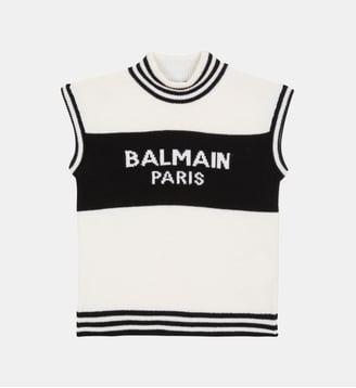Pull sans manches en maille Paris - Balmain - Noir