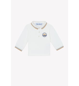 Polo -   coton col pointu manches longues - Tartine Et Chocolat - Gris clair