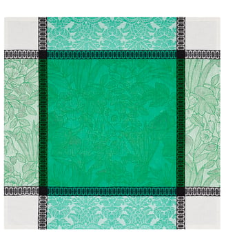 Nappe Escapade Tropicale 100% lin - Le Jacquard Francais - Vert