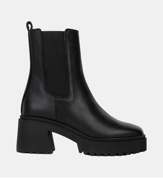 Boots Plates Amara Cuir Grainé - Bobbies - Noir
