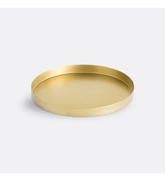 Plateau rond  Ø24 cm, en métal, Solador - La Redoute Interieurs - Or