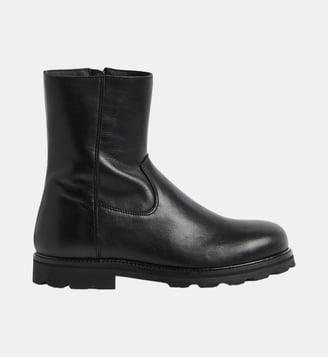 bottes Indiana F. en cuir noir - Agnès b. - Noir