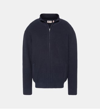 Cardigan en maille texturée - Schott - Bleu marine