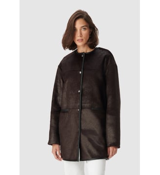Manteau effet poulain - Ikks - Marron foncé