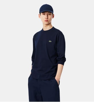 T-shirt manches longues coton - Lacoste - Bleu marine