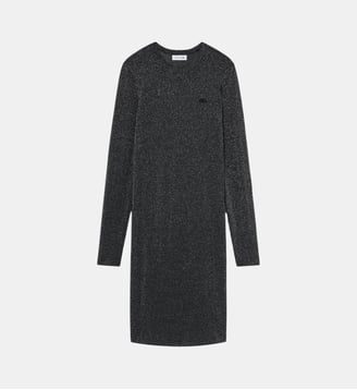 Robe manches longues métallisée slim fit - Lacoste - Blanc