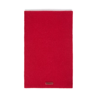 écharpe côtelée en laine et cachemire - Pinko - Rouge foncé