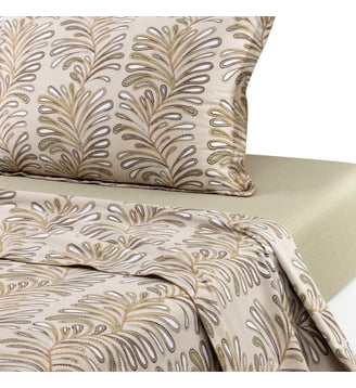 Drap plat en satin de coton lavé - Desforges - A motif