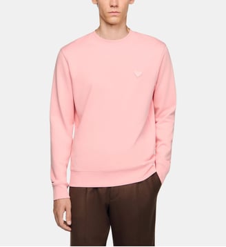 Sweatshirt à patch cœur - Sandro - Rose