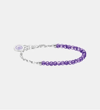 Membre Bracelet Charm à maillons et imitation améthyste - Thomas Sabo - Argent