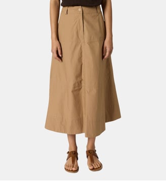 Jupe midi en coton - JINA - Gerard Darel - Caramel