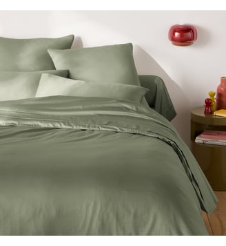 Housse de couette en satin de coton, 153 fils - La Redoute Interieurs - Eucalyptus