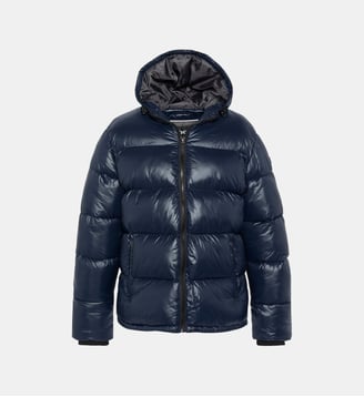 Doudoune droite Columbus capuche - Schott - Bleu marine