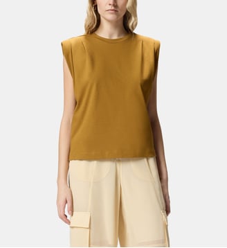T-shirt sans manches en jersey double - Pinko - Bronze