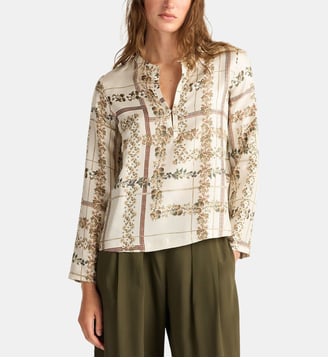 Blouse exeter en twill de soie imprimé - Momonì - Beige