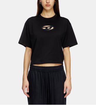 T-shirt boxy avec cut-out Oval D - Diesel - Noir