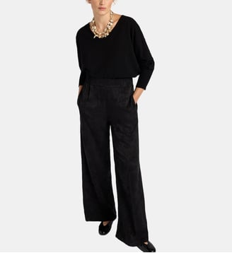 Pantalon baccarat en cupro jacquard - Momonì - Noir