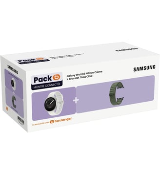Montre connectée Pack Galaxy Watch9 40MM + Bracelet Olive - Samsung - Blanc